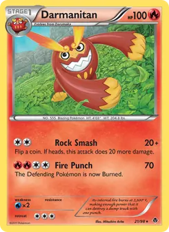 Darmanitan card from Emerging Powers, number 21/98