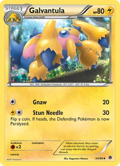 Galvantula card from Emerging Powers, number 34/98