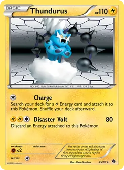Thundurus card from Emerging Powers, number 35/98