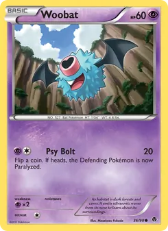 Woobat card from Emerging Powers, number 36/98