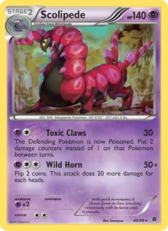 Scolipede card from Emerging Powers, number 40/98