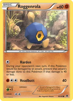 Roggenrola card from Emerging Powers, number 49/98