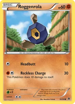 Roggenrola card from Emerging Powers, number 50/98