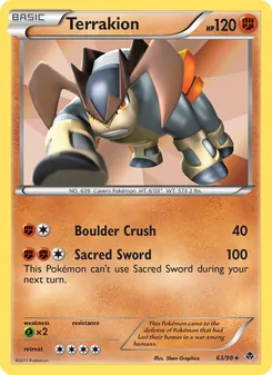 Terrakion card from Emerging Powers, number 63/98