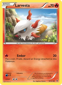 Larvesta card from Noble Victories, number 19/101
