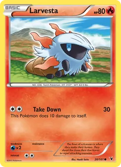 Larvesta card from Noble Victories, number 20/101