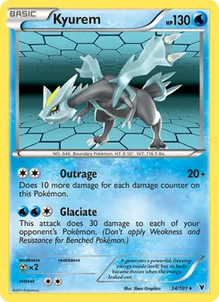 Kyurem card from Noble Victories, number 34/101
