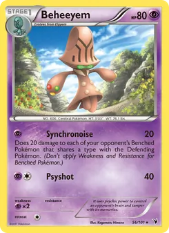 Beheeyem card from Noble Victories, number 56/101
