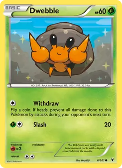 Dwebble card from Noble Victories, number 6/101