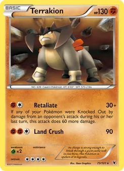 Terrakion card from Noble Victories, number 73/101