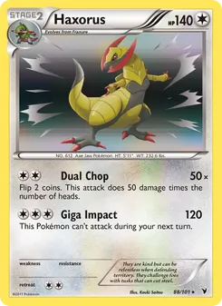 Haxorus card from Noble Victories, number 88/101