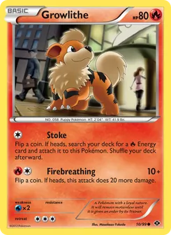 Growlithe card from Next Destinies, number 10/99
