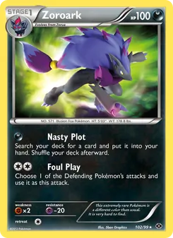 Zoroark card from Next Destinies, number 102/99