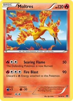Moltres card from Next Destinies, number 14/99