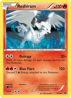 Reshiram card from Next Destinies, number 21/99