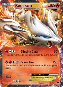 Reshiram-EX card from Next Destinies, number 22/99