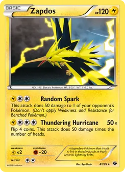 Zapdos card from Next Destinies, number 41/99