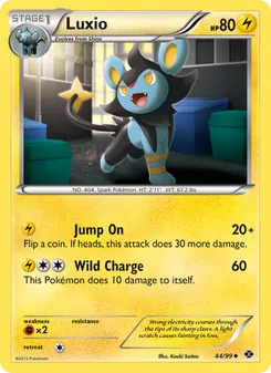 Luxio card from Next Destinies, number 44/99