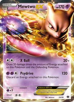 Mewtwo-EX card from Next Destinies, number 54/99