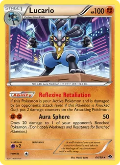 Lucario card from Next Destinies, number 64/99
