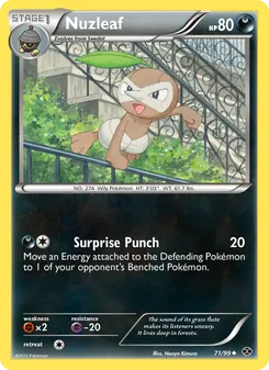 Nuzleaf card from Next Destinies, number 71/99
