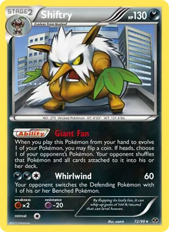 Shiftry card from Next Destinies, number 72/99
