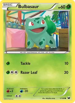 Bulbasaur card from Dark Explorers, number 1/108