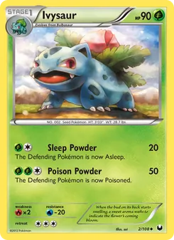 Ivysaur card from Dark Explorers, number 2/108