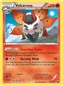 Volcarona card from Dark Explorers, number 22/108