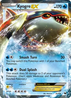 Kyogre-EX card from Dark Explorers, number 26/108