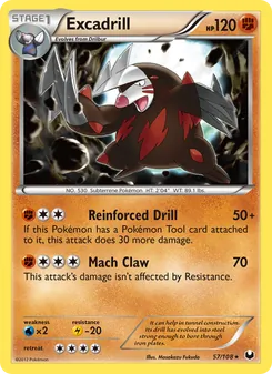 Excadrill card from Dark Explorers, number 57/108