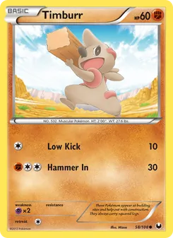 Timburr card from Dark Explorers, number 58/108
