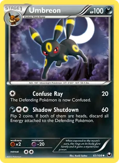 Umbreon card from Dark Explorers, number 61/108