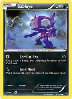 Sableye card from Dark Explorers, number 62/108