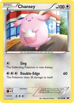 Chansey card from Dark Explorers, number 80/108