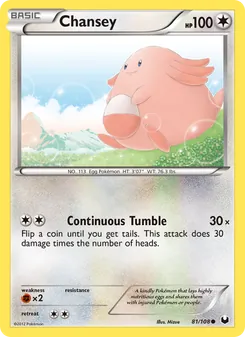 Chansey card from Dark Explorers, number 81/108