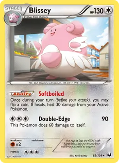 Blissey card from Dark Explorers, number 82/108