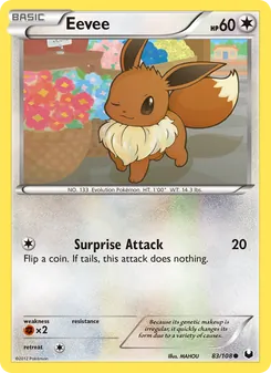 Eevee card from Dark Explorers, number 83/108