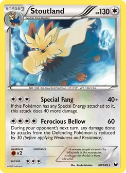Stoutland card from Dark Explorers, number 88/108