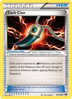 Dark Claw card from Dark Explorers, number 92/108