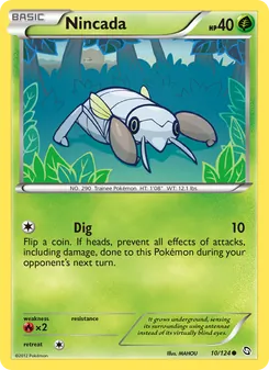 Nincada card from Dragons Exalted, number 10/124