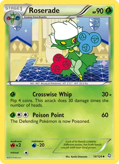 Roserade card from Dragons Exalted, number 14/124