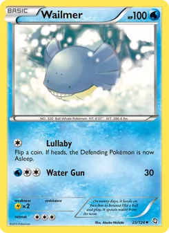 Wailmer card from Dragons Exalted, number 25/124