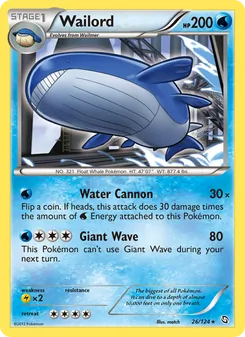 Wailord card from Dragons Exalted, number 26/124