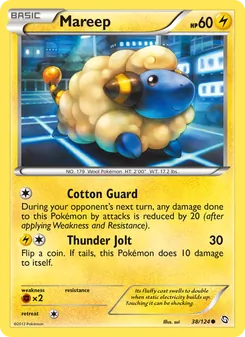 Mareep card from Dragons Exalted, number 38/124