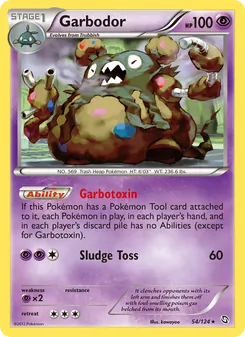 Garbodor card from Dragons Exalted, number 54/124