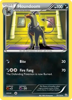 Houndoom card from Dragons Exalted, number 75/124