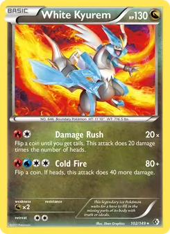 White Kyurem card from Boundaries Crossed, number 102/149