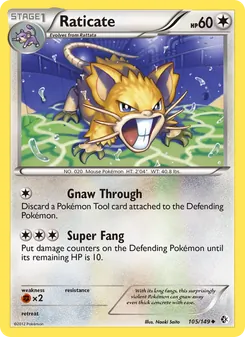 Raticate card from Boundaries Crossed, number 105/149