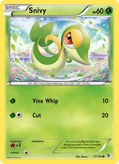Snivy card from Boundaries Crossed, number 11/149